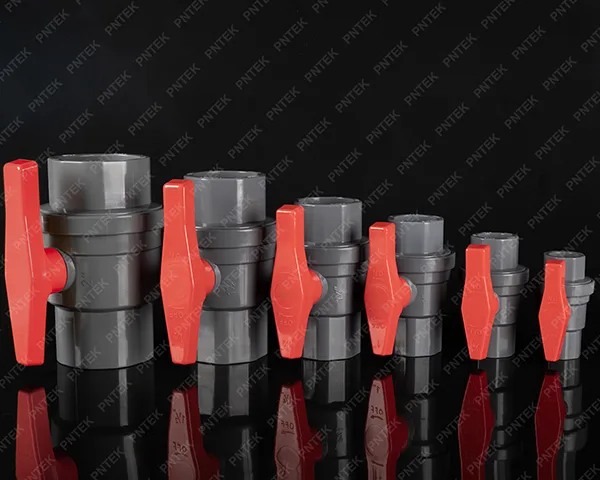 Internal Components of a Two-Piece Ball Valve A disassembled 2-piece ball valve showing the two body parts, the ball, and the seals