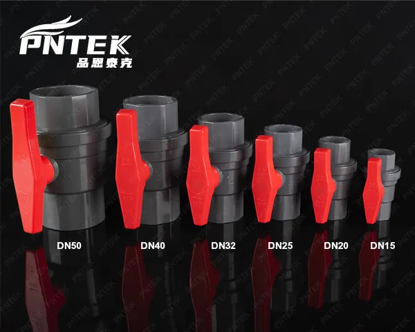 Ball Valves Available in Many Sizes A Pntek factory shelf stacked with boxes clearly labeled with different ball valve sizes