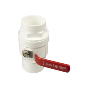 PVC two pieces ball valve white body with stainless steel handle