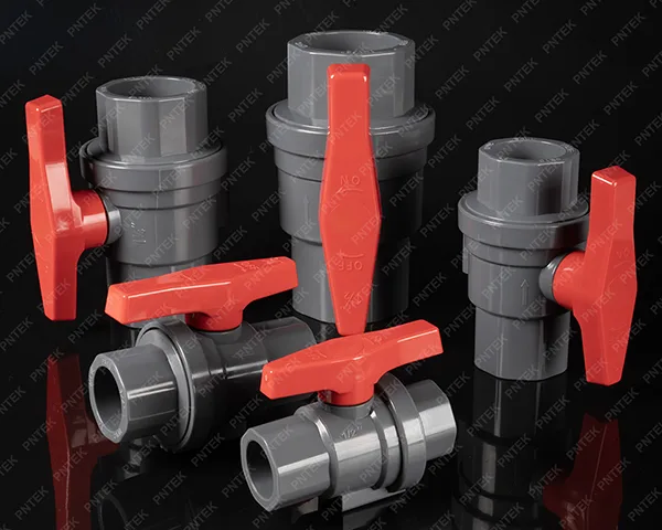 New vs Old Ball Valve A shiny new Pntek valve next to an old, calcified and stained valve