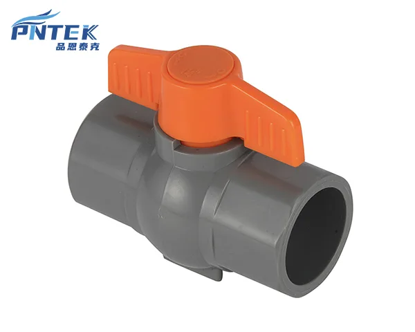 PVC Ball Valve Pressure Rating A close-up shot of a Pntek valve body showing the '150 PSI' pressure rating molded into the PVC