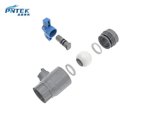 New PVC Ball Valve Internal Seal A cutaway view of a brand new valve showing the tight fit between the ball and seats