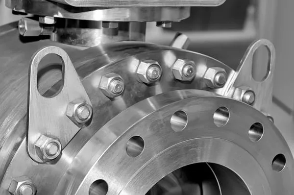 Trunnion Mounted Ball Valve Mechanism A cutaway diagram illustrating an internal trunnion supporting a large valve ball