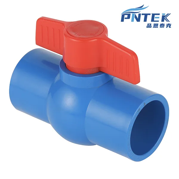 Components of a PVC Ball Valve An exploded diagram of a PVC ball valve showing the body, ball, PTFE seats, stem, and handle